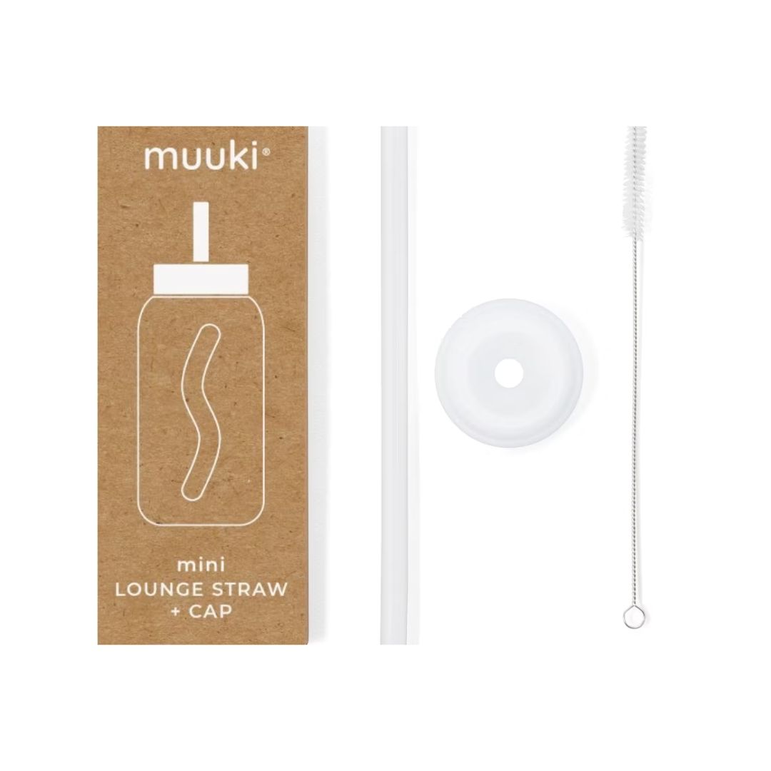 Mini Trinkhalm + Cap für Trinkflasche 500 ml weiss