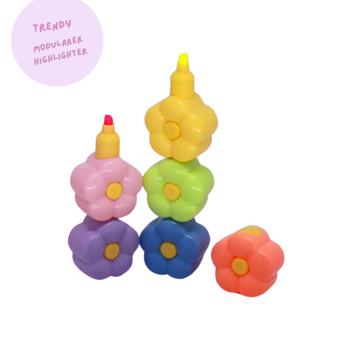 Modularer Textmarker 'Bunte Blumen'