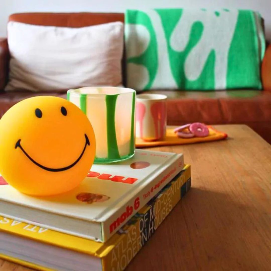 Nachtlicht 'Smiley' Lampe gelb 12x12x11 cm