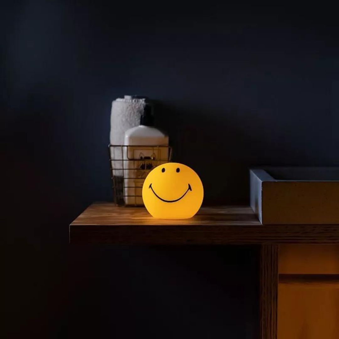 Nachtlicht 'Smiley' Lampe gelb 12x12x11 cm