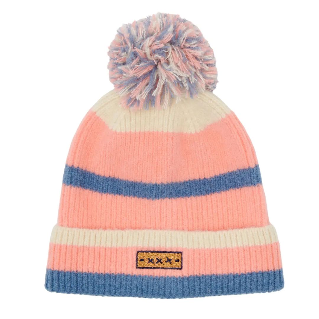 Mütze mit Pompon mehrfarbig 50-55 cm
