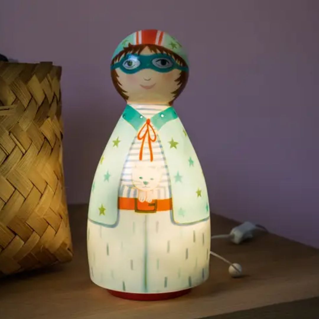 Nachtlampe & Spieluhr für Kinder 'Superheld'
