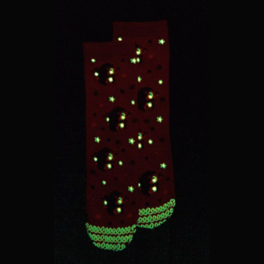 Nachtleuchtende Zauber-Socken rot