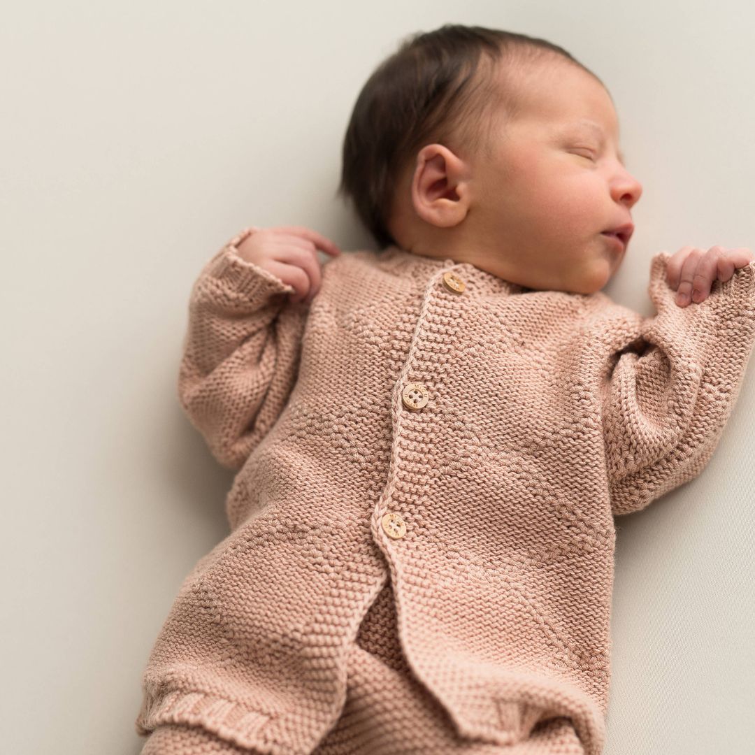 Baby Strickjacke 'Rhombus' rosa