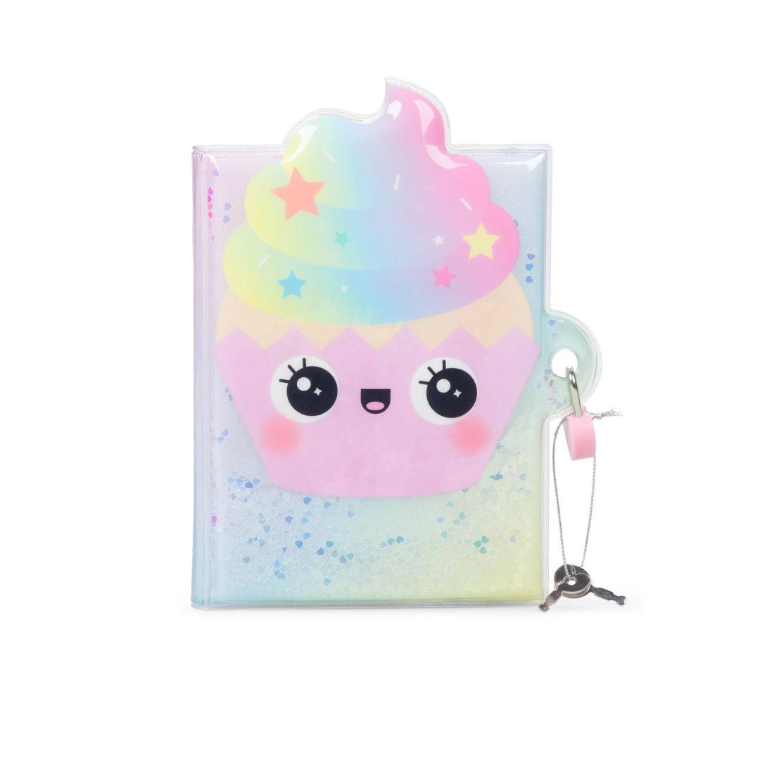 Abschließbares Notizbuch mit Cupcake-Glitter