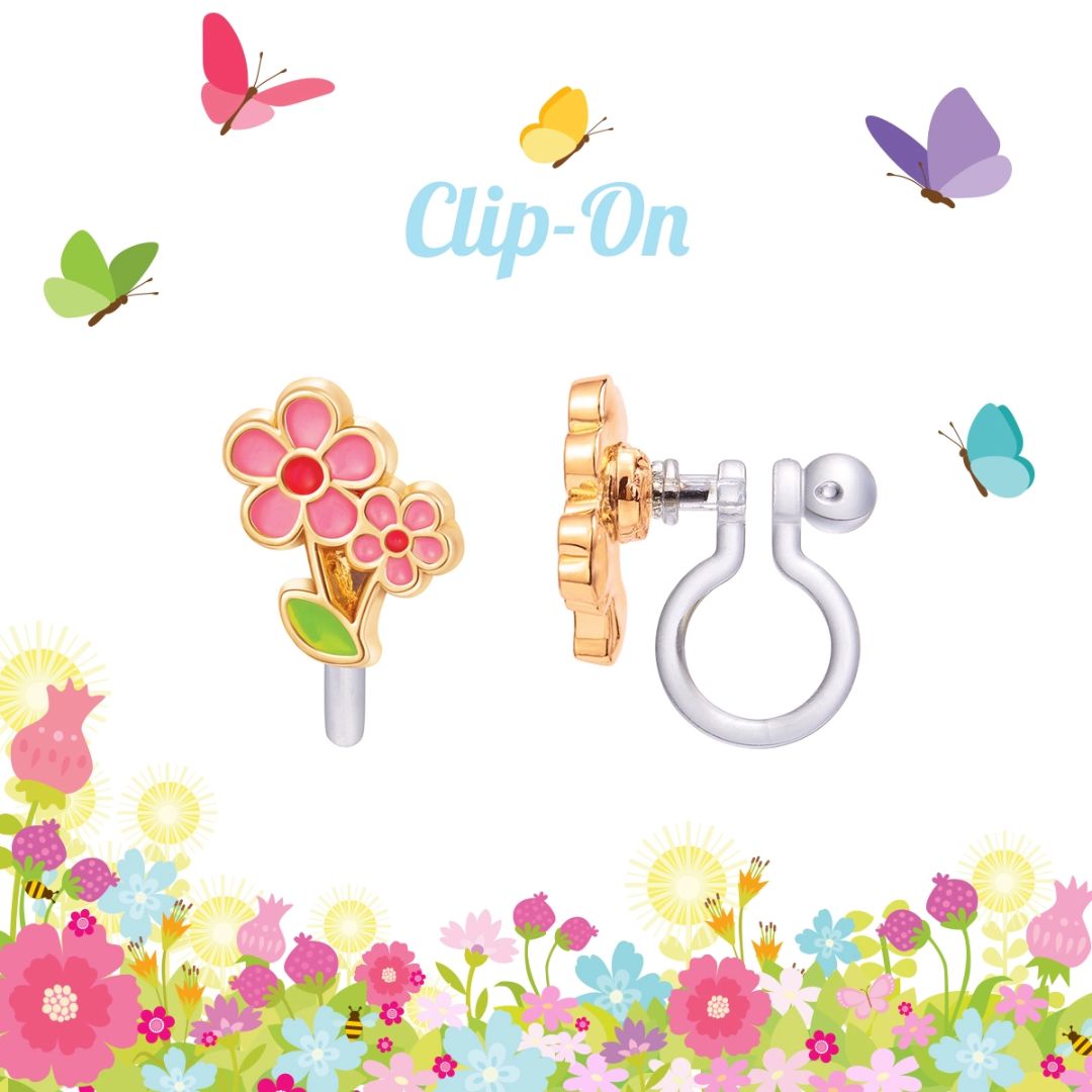 Cutie Ohrclips 'kleine rosa Blume' Clip On