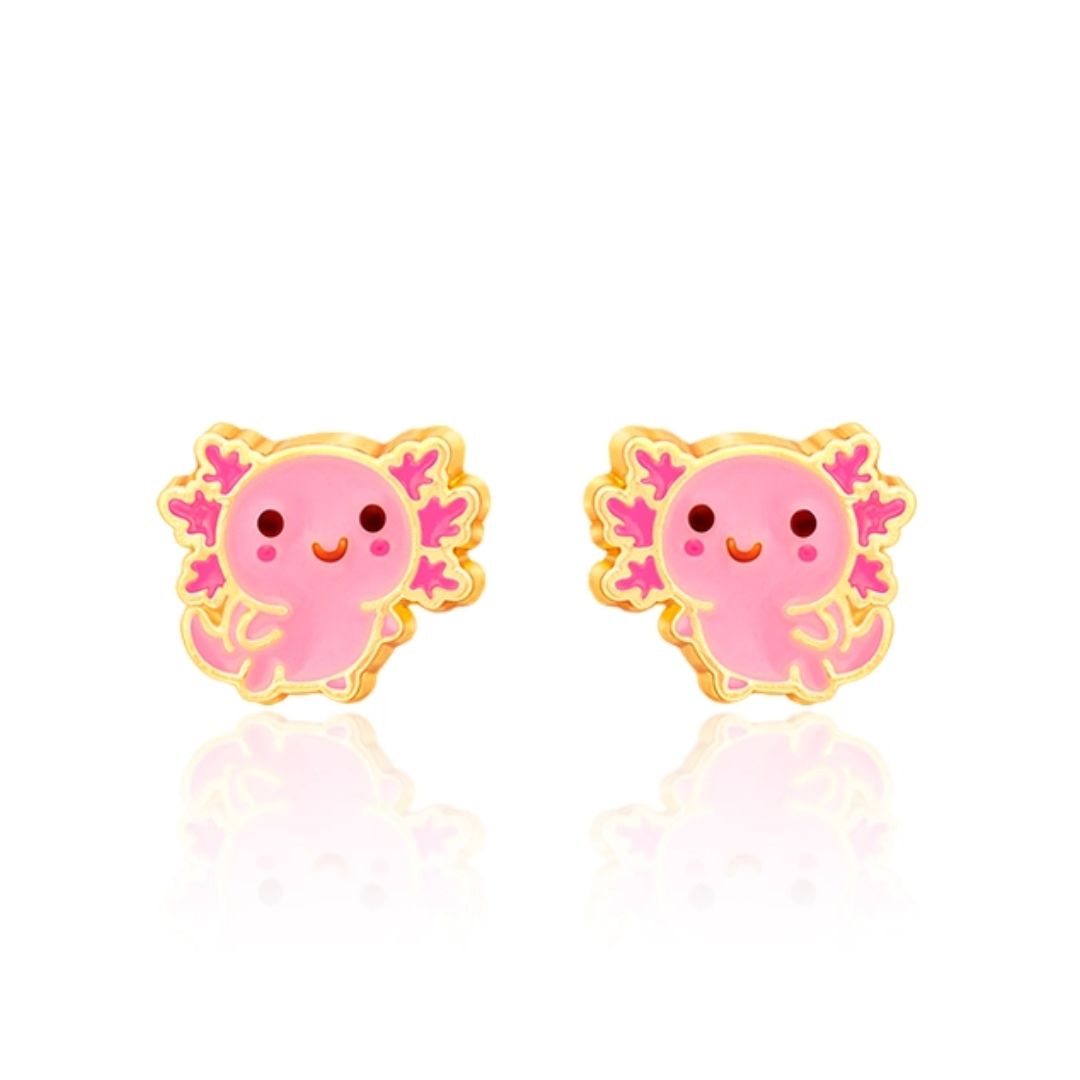 Ohrstecker für Kinder 'Axolotl Liebe'