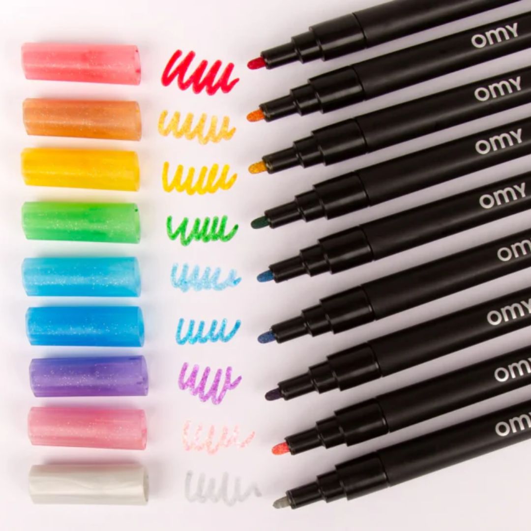 OMY 9 Markers Glitter