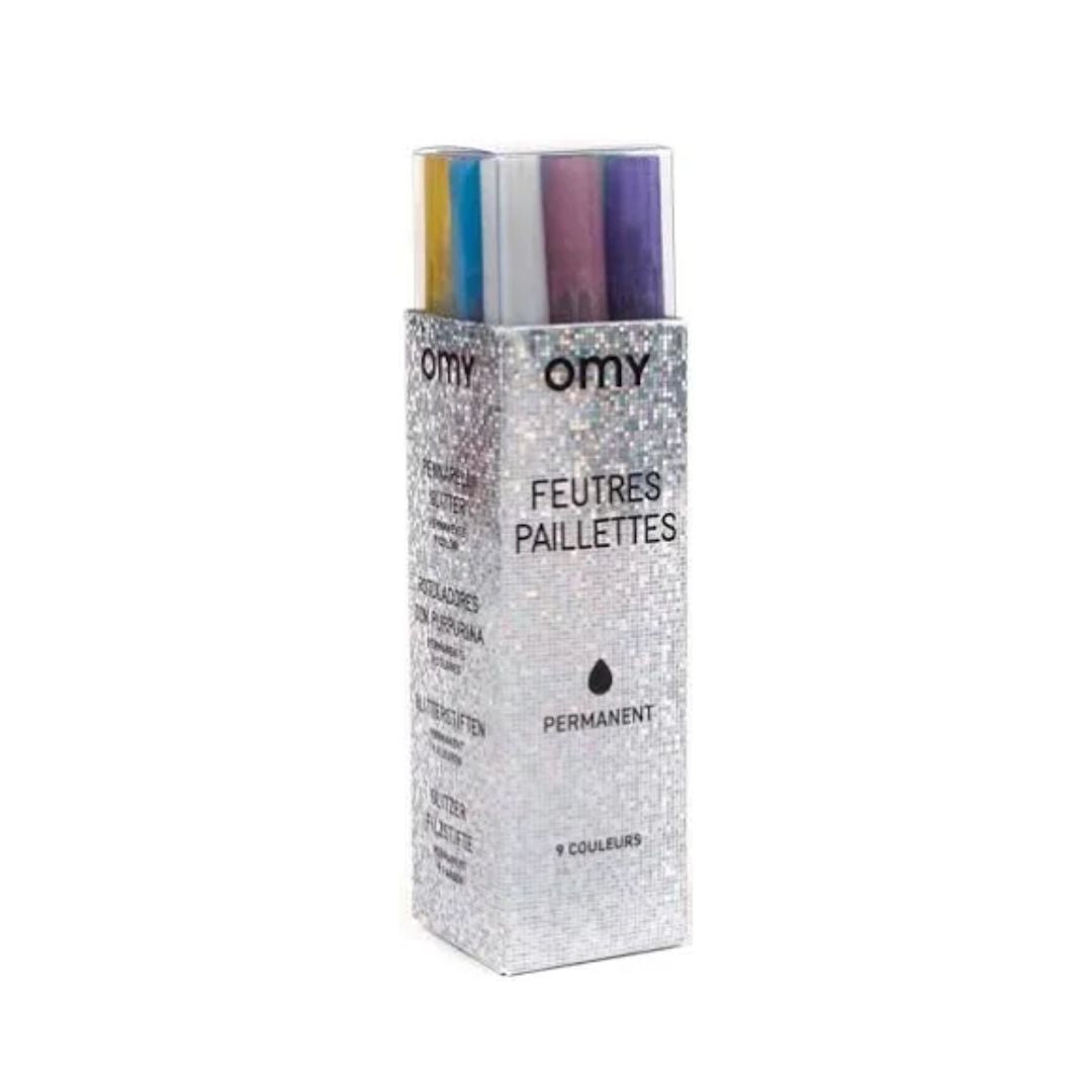 OMY 9 Markers Glitter