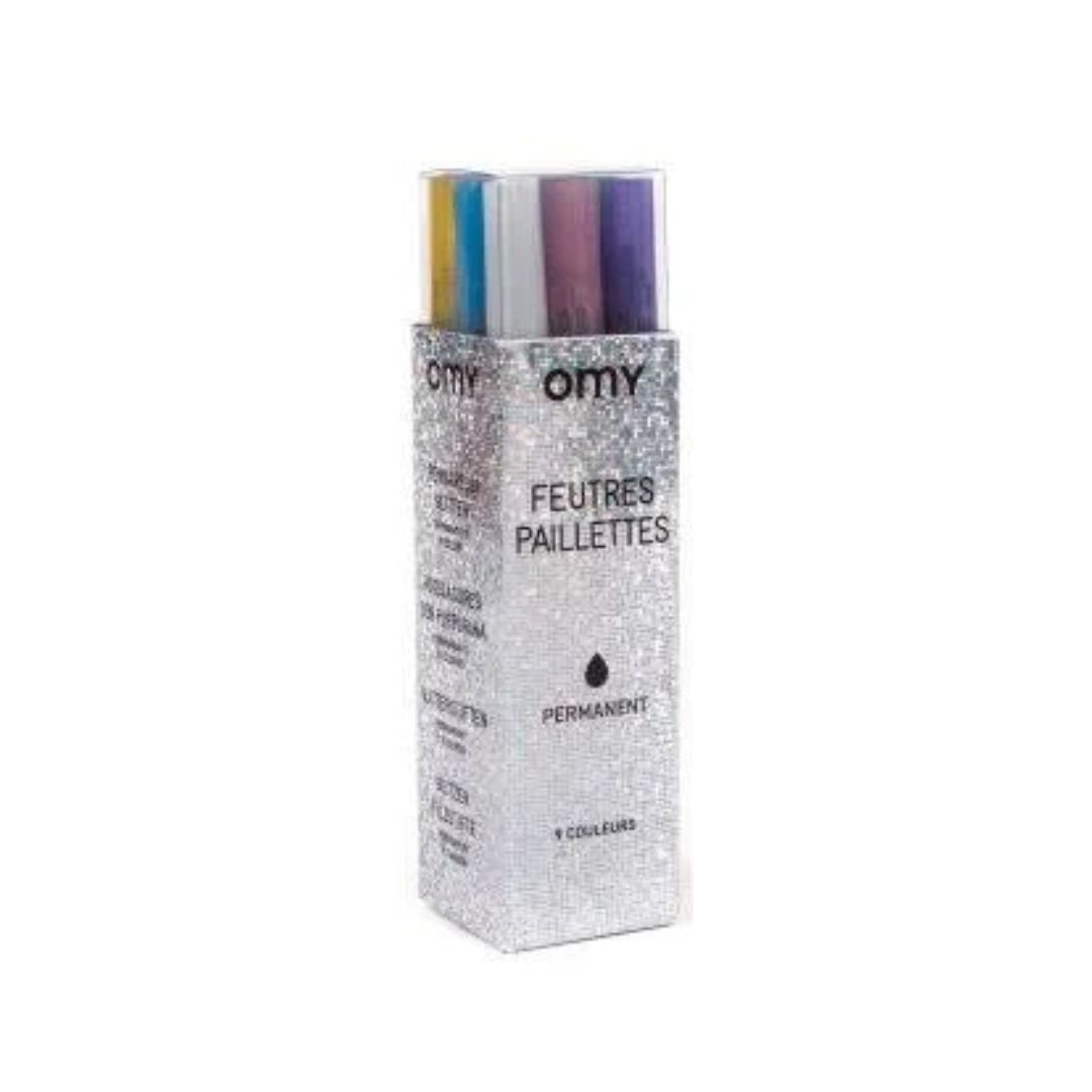 OMY 9 Markers Glitter
