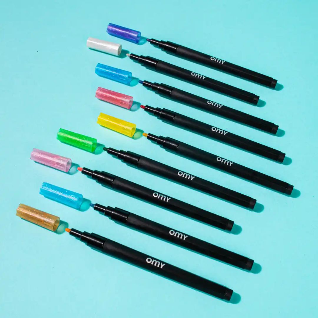 OMY 9 Markers Glitter
