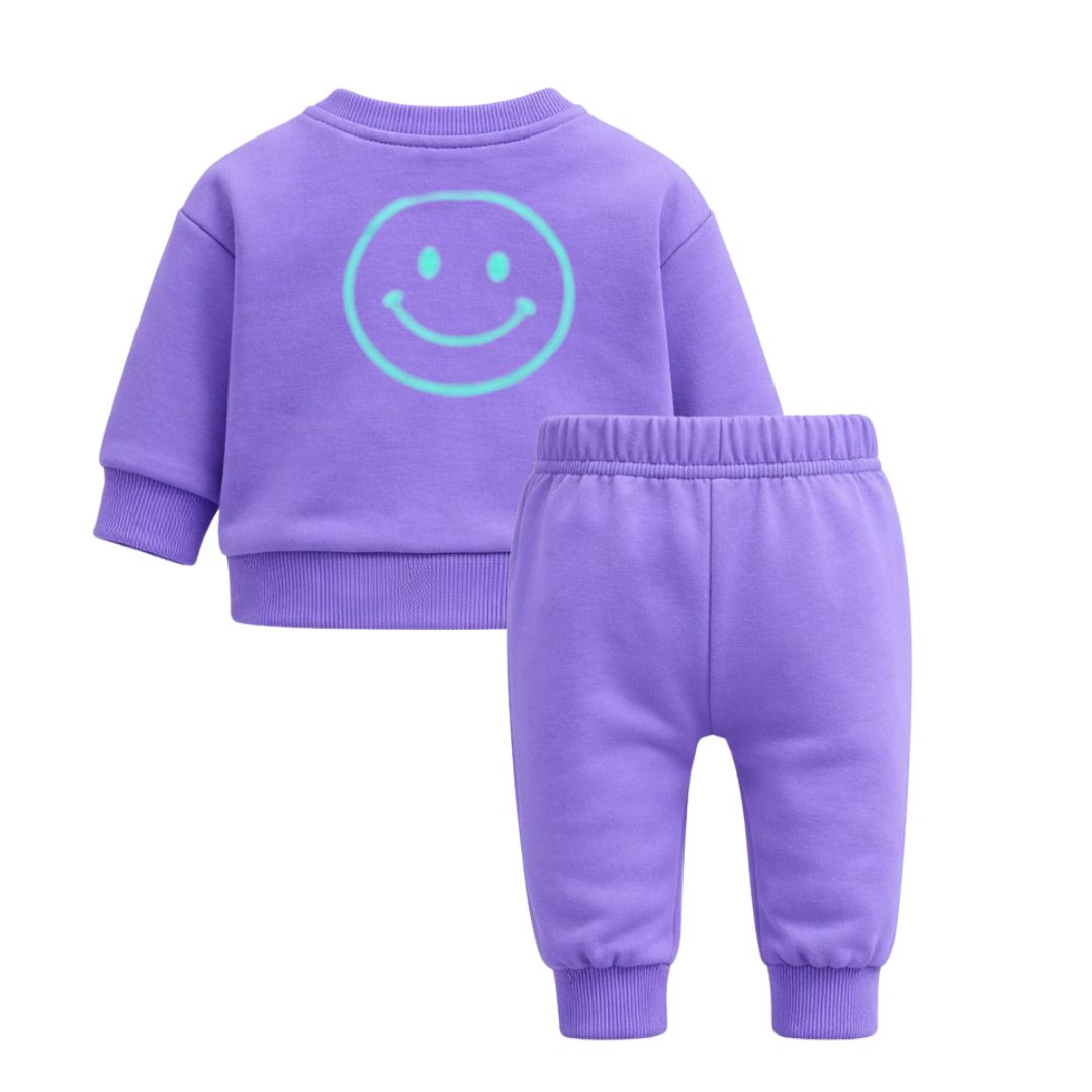 Outfit Set Sweatshirt und Jogger lila/grün