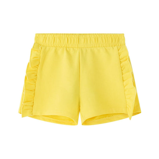 Gelbe Strickshorts für Mädchen mit Rüschen