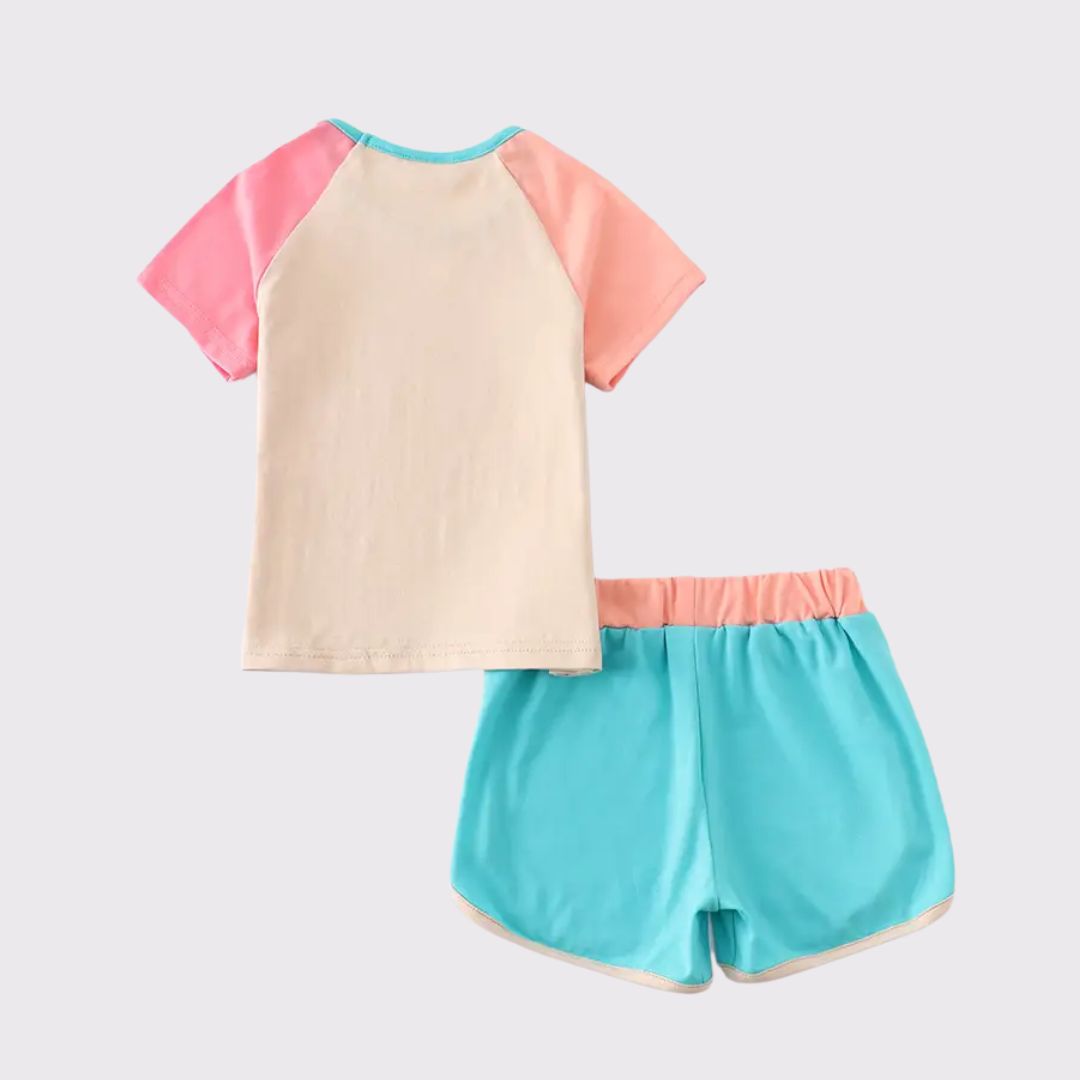 2 teiliges Set Patchwork 'Colorblock' für Mädchen