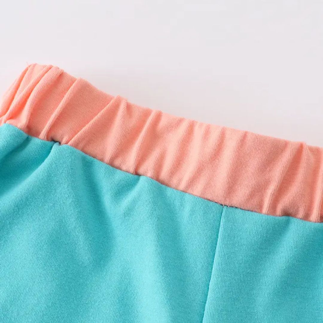 2 teiliges Set Patchwork 'Colorblock' für Mädchen