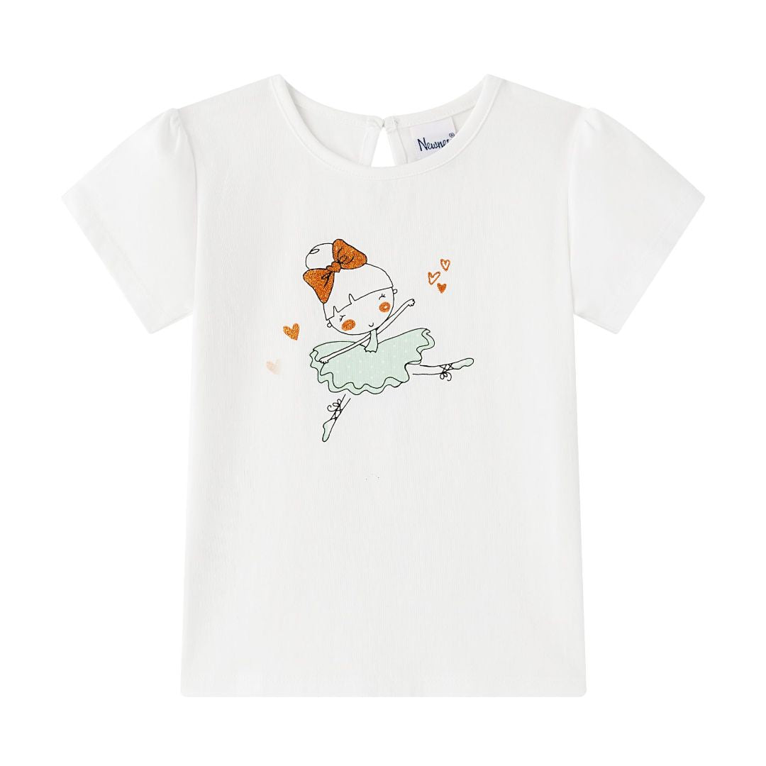 Mädchen T-Shirt mit Puffärmeln- Ballett