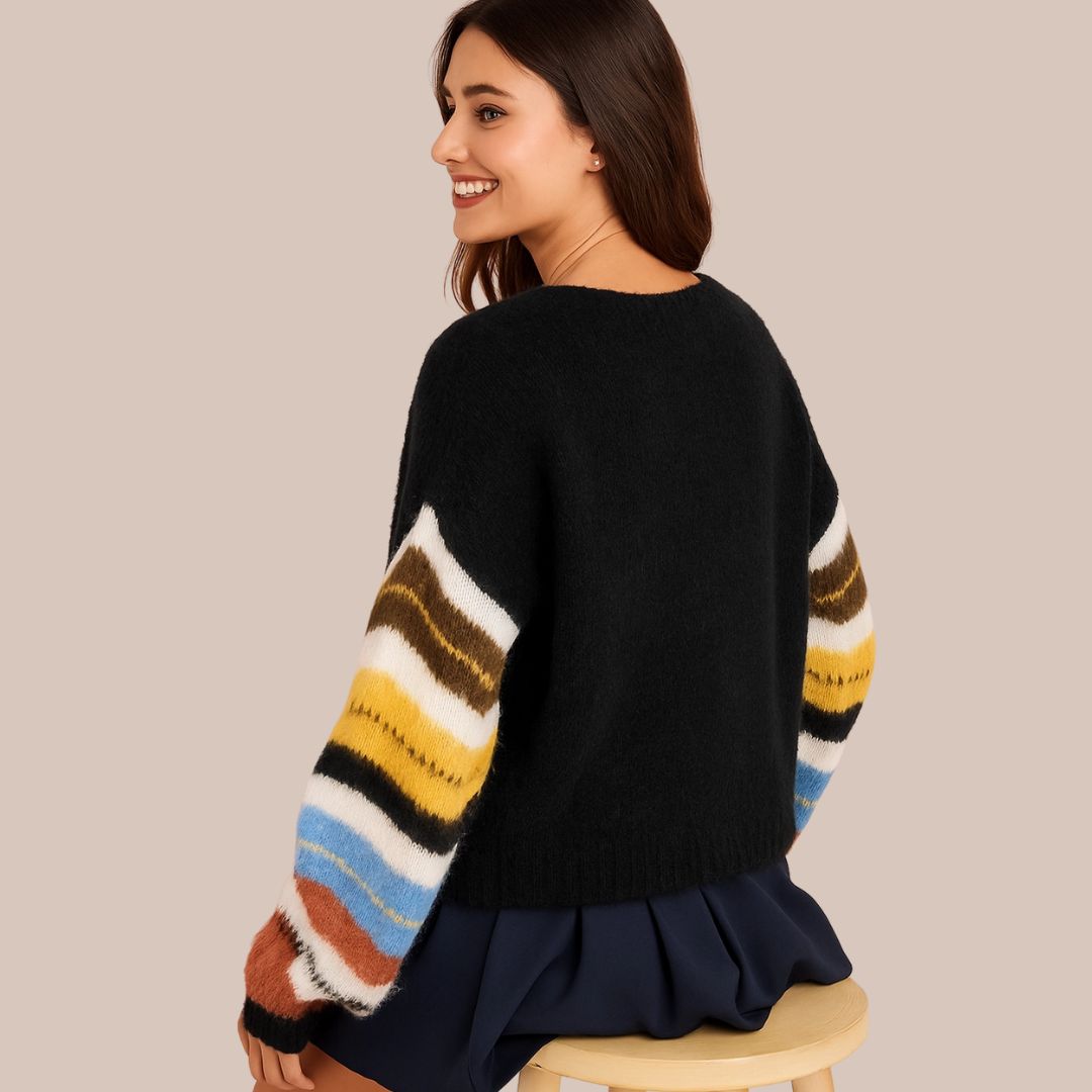 Oversize-Pullover mit weiten Ärmeln schwarz