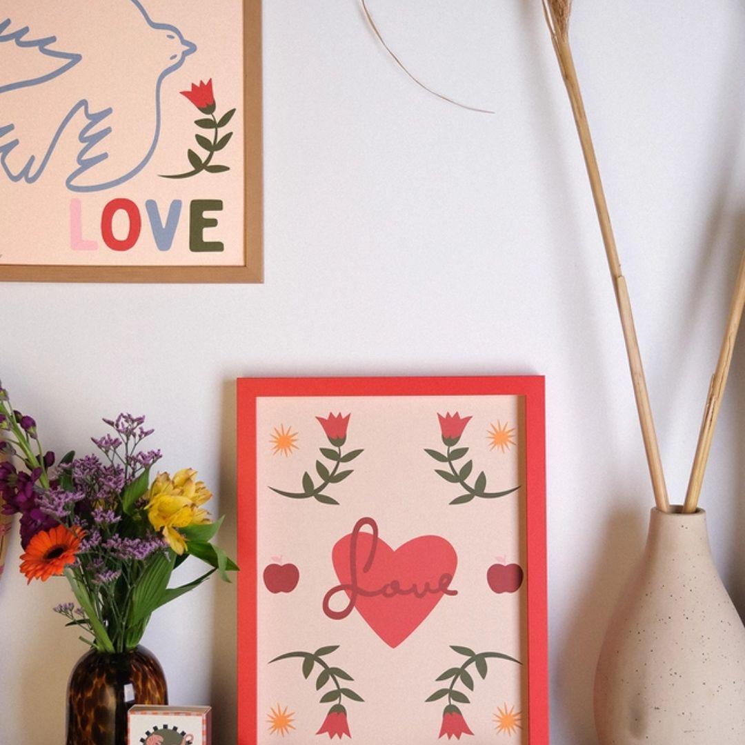 Kunstdruck A3-Poster 'Frieden und Liebe' 30x40