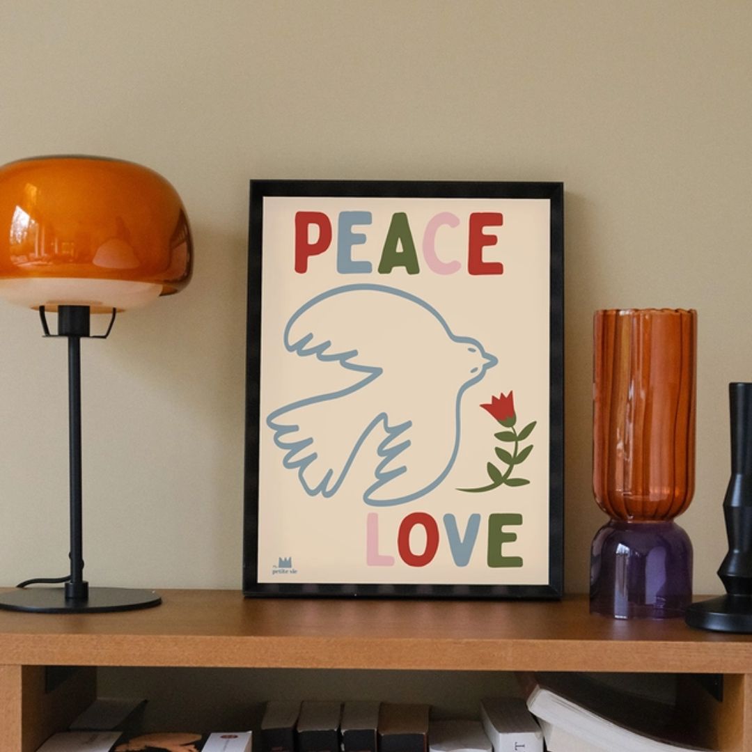 Kunstdruck A3-Poster 'Frieden und Liebe' 30x40