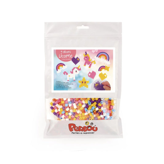 Perlou 1500 Perlen Set Regenbogen Einhorn