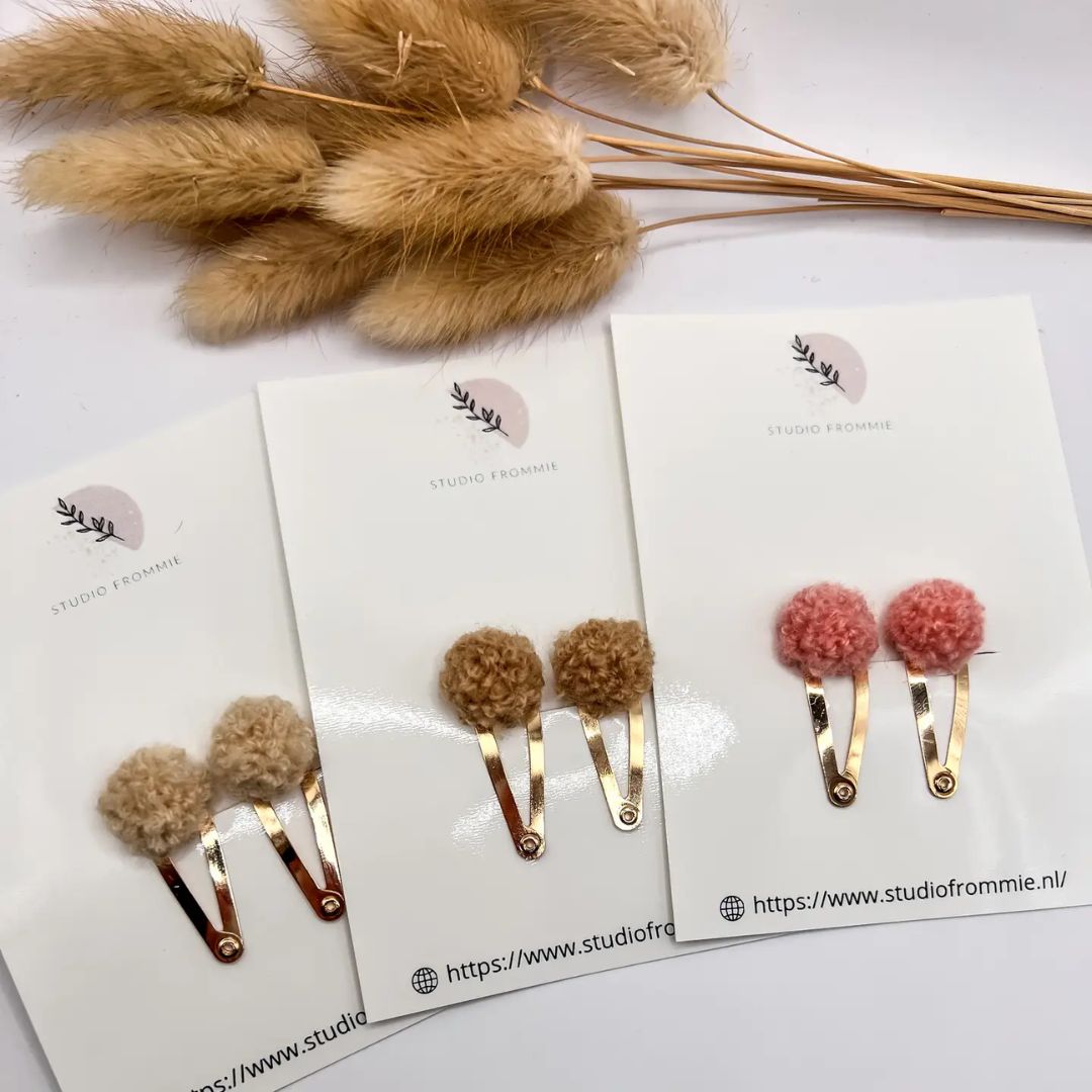 Pompon-Set 'Teddy' malve