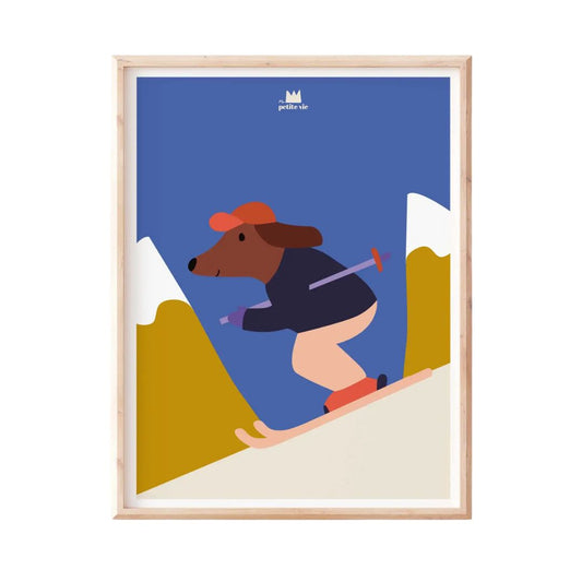 Kunstdruck A3-Poster 'Skihund' 30x40