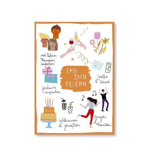 Postkarte 'Lass Dich feiern'