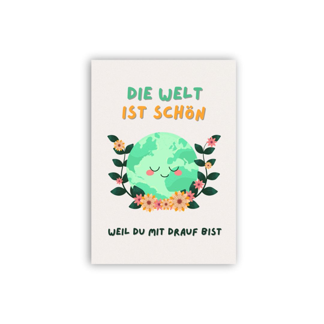 Postkarte 'Die Welt ist schön'