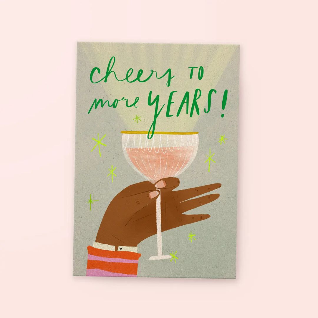 Postkarte 'Cheers to more years'