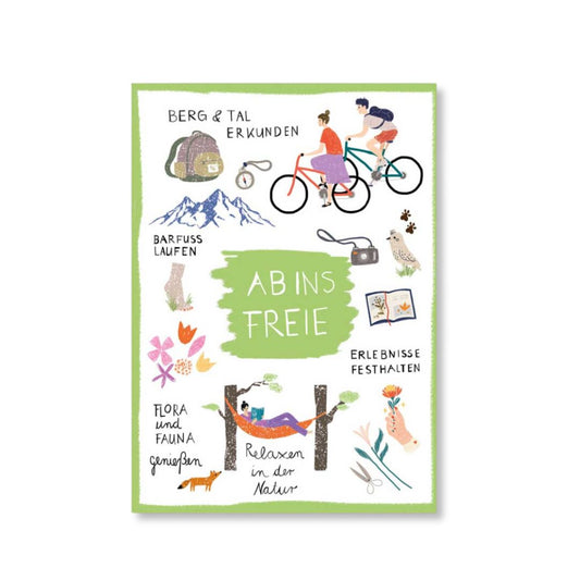 Postkarte 'Ab ins Freie'