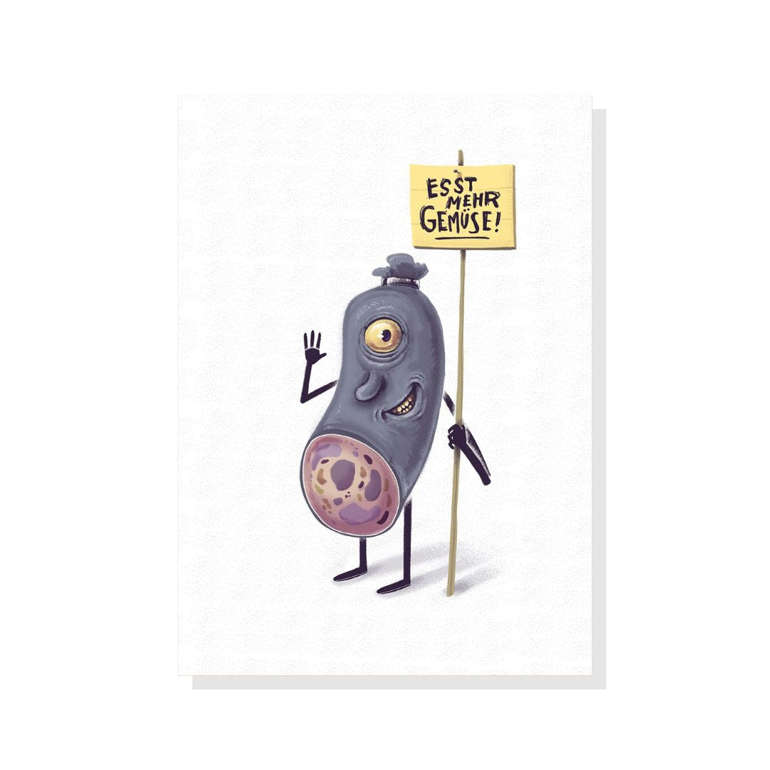 Postkarte A6 'Besorgte Wurst'