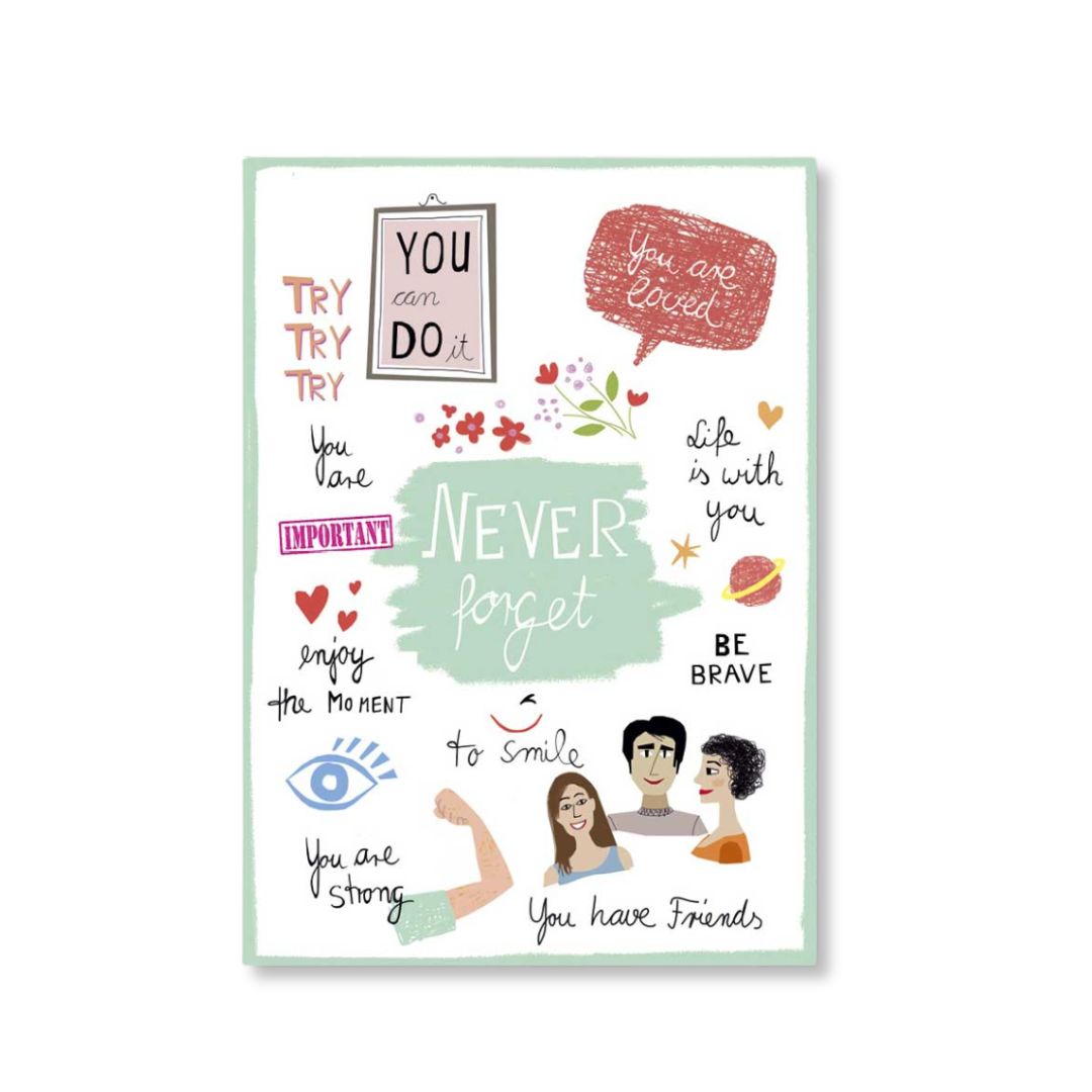 Postkarte 'Never forget'