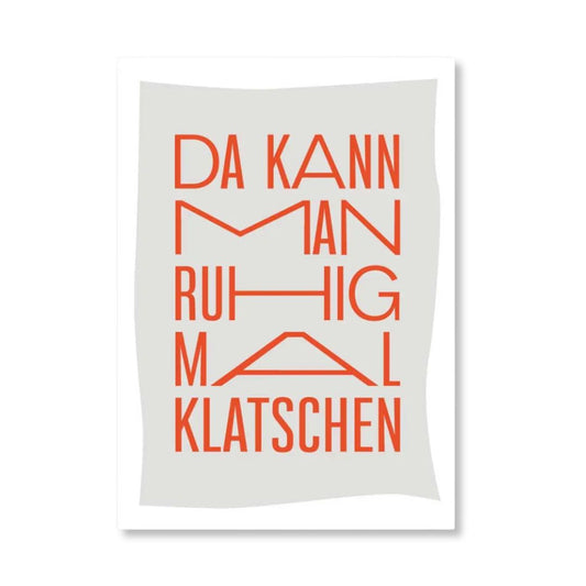 Postkarte mit Neondruck 'Da kann man ruhig mal klatschen'