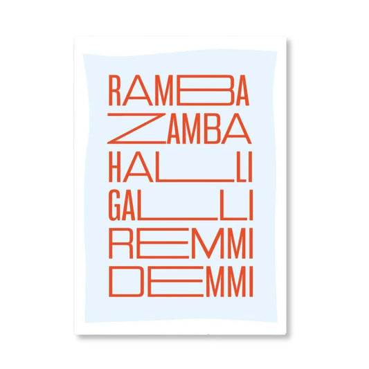 Postkarte mit Neondruck 'Ramba Zamba'