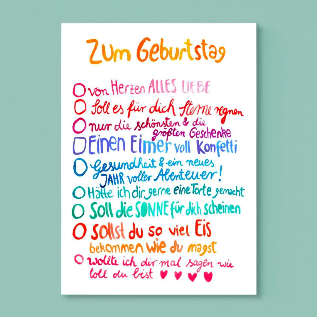 Postkarte Geburtstagswünsche