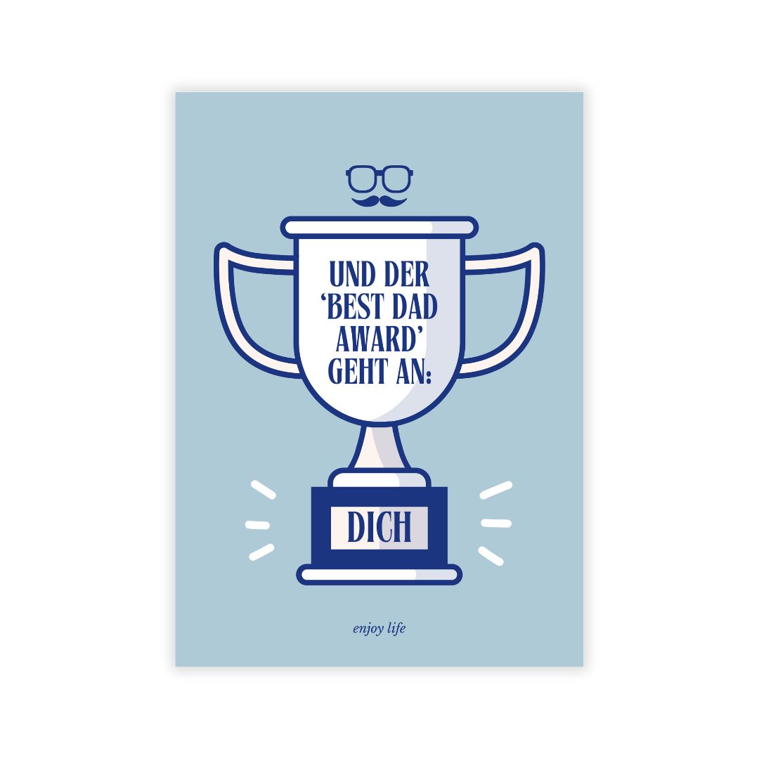 Postkarte 'Best Dad Award'