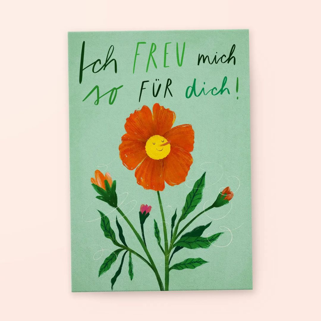 Postkarte 'Freu mich'