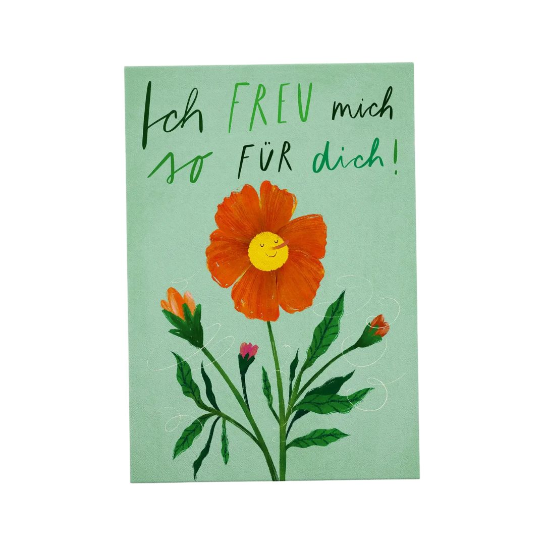 Postkarte 'Freu mich'