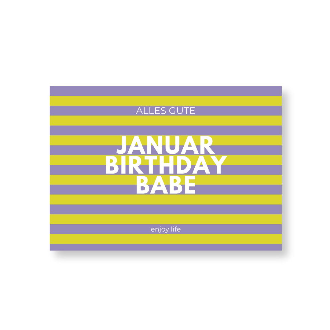 Postkarte Geburtstag 'Januar Birthday Babe'
