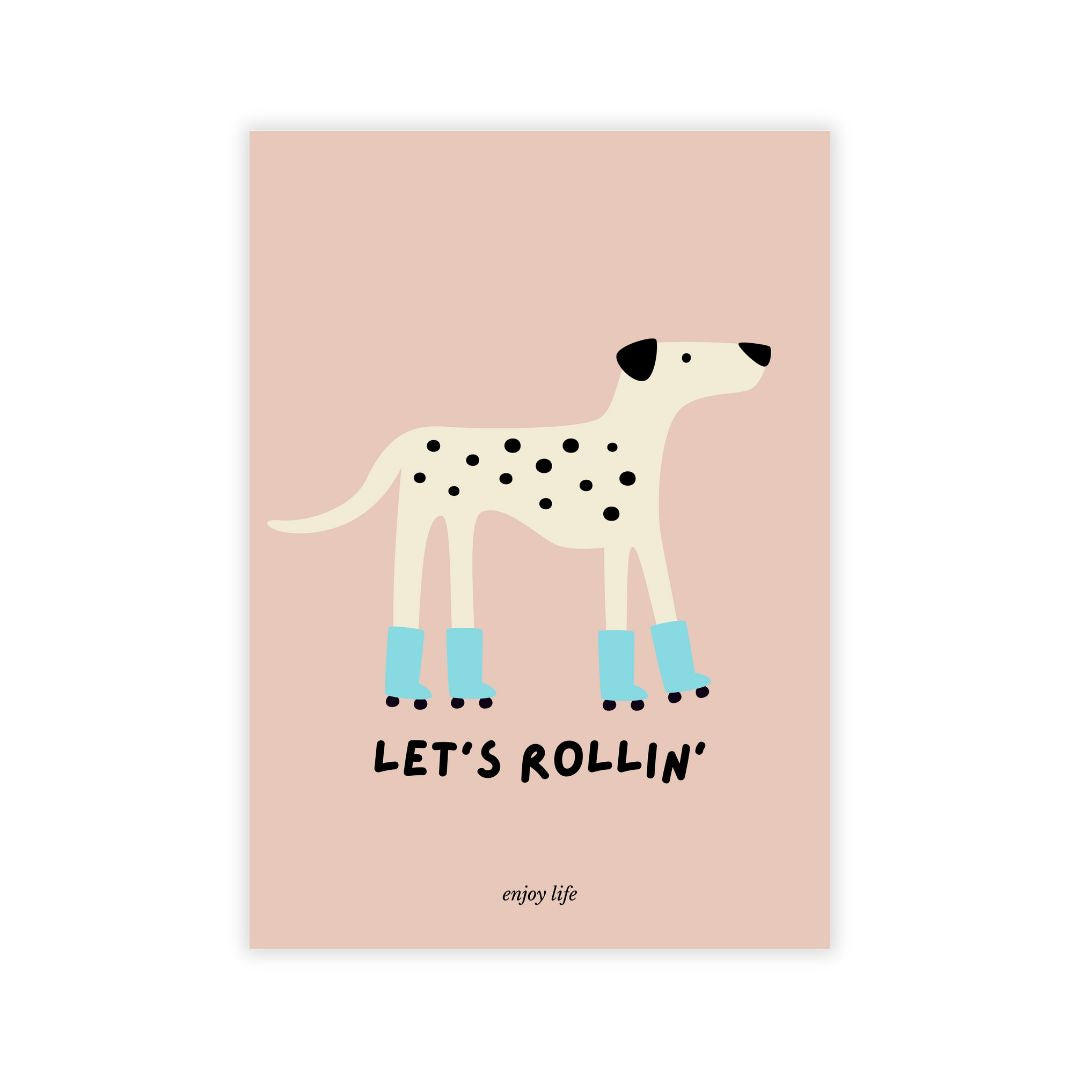 Postkarte 'Let's Rollin'