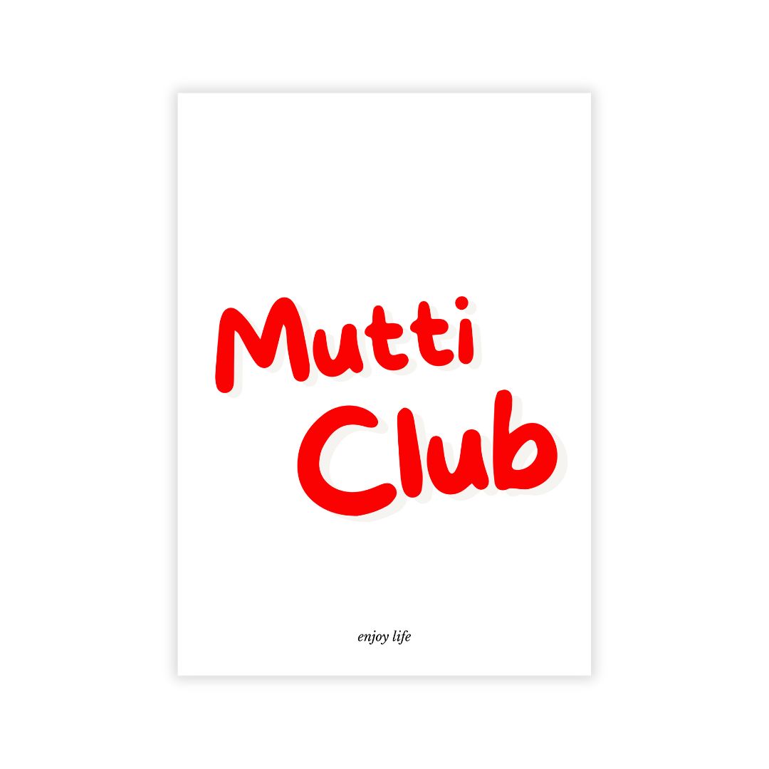 Postkarte 'Mutti Club' rot