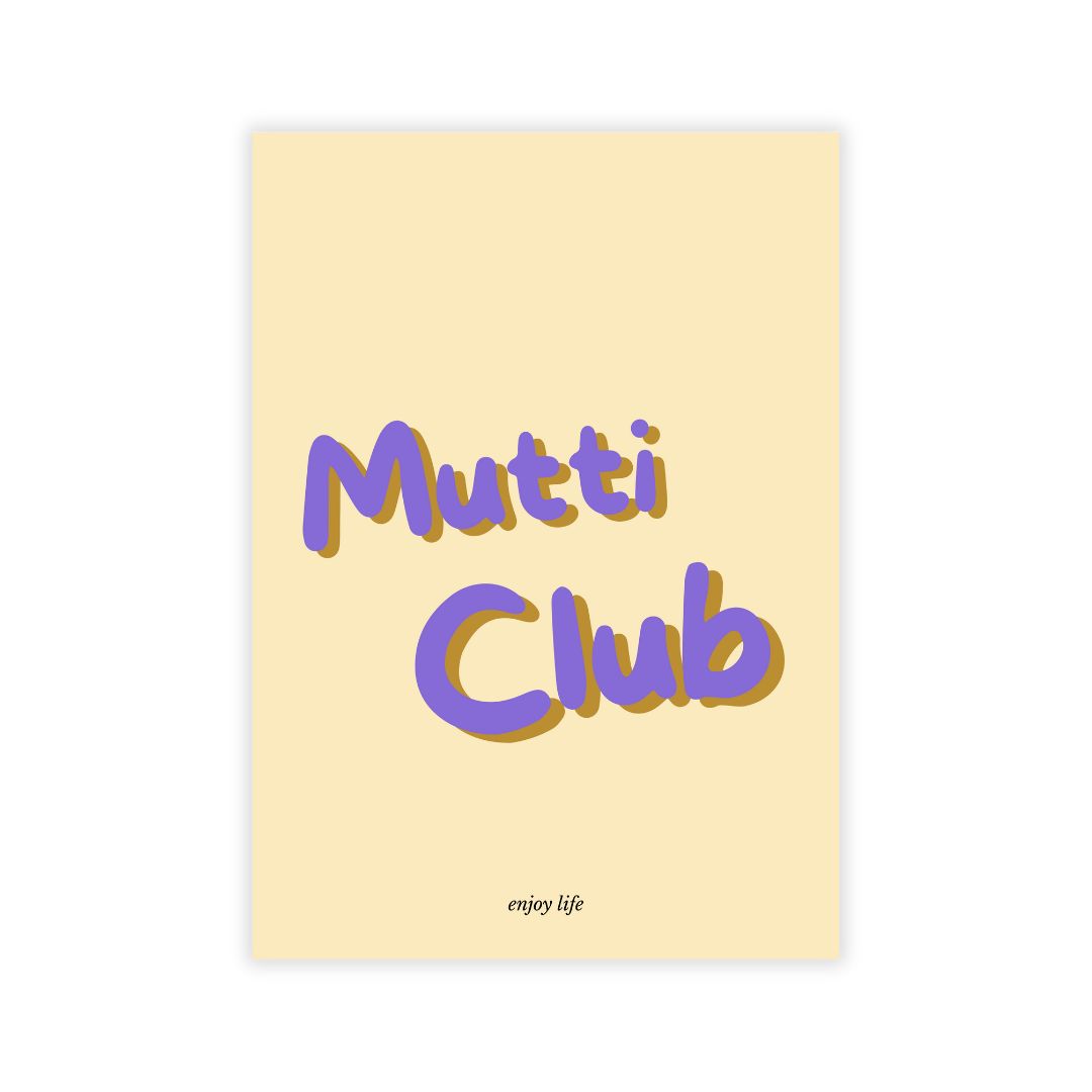 Postkarte 'Mutti Club' lila