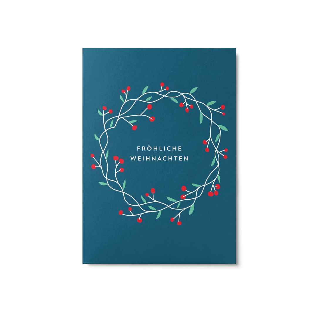 Postkarte 'Weihnachtskranz'