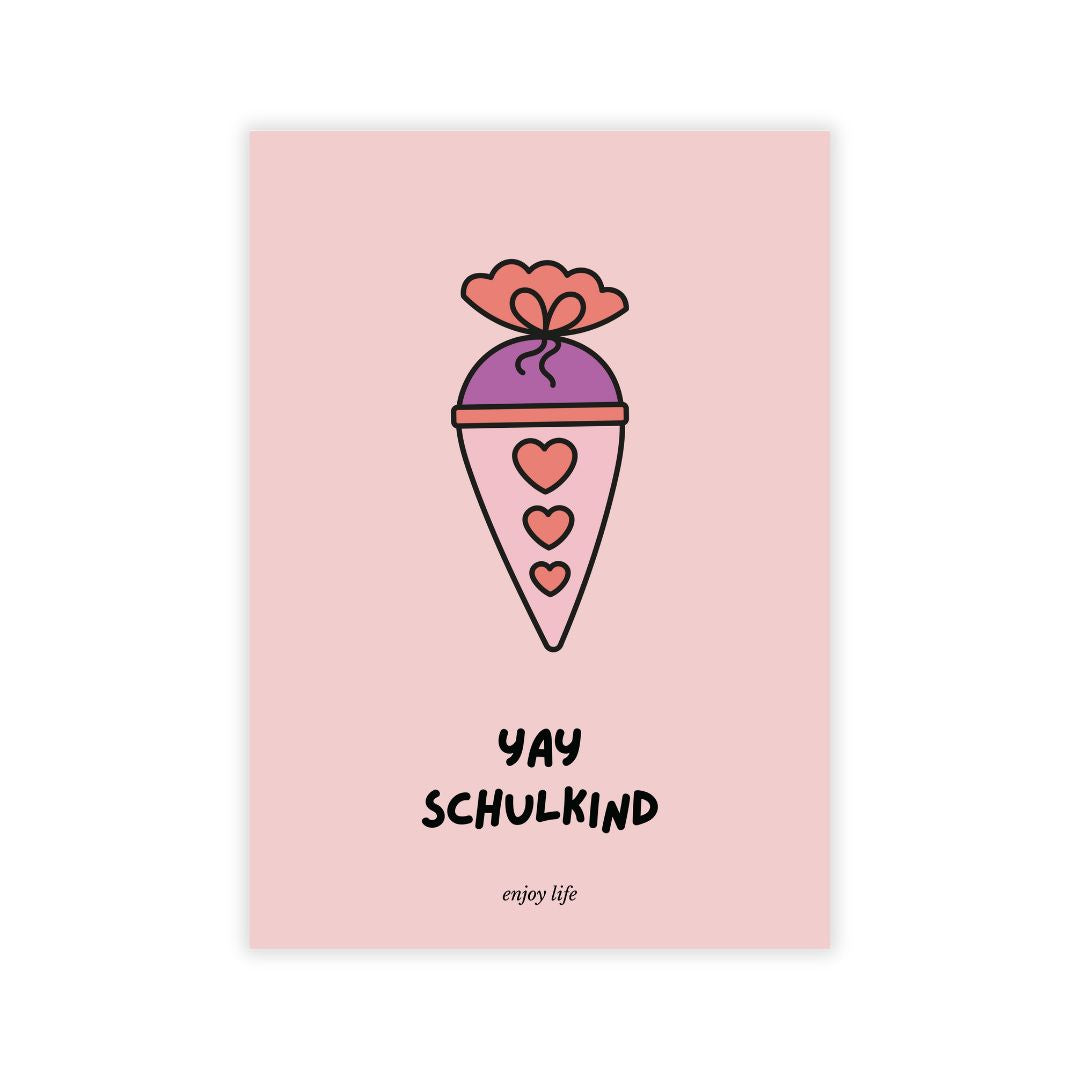 Postkarte 'Yay Schulkind'