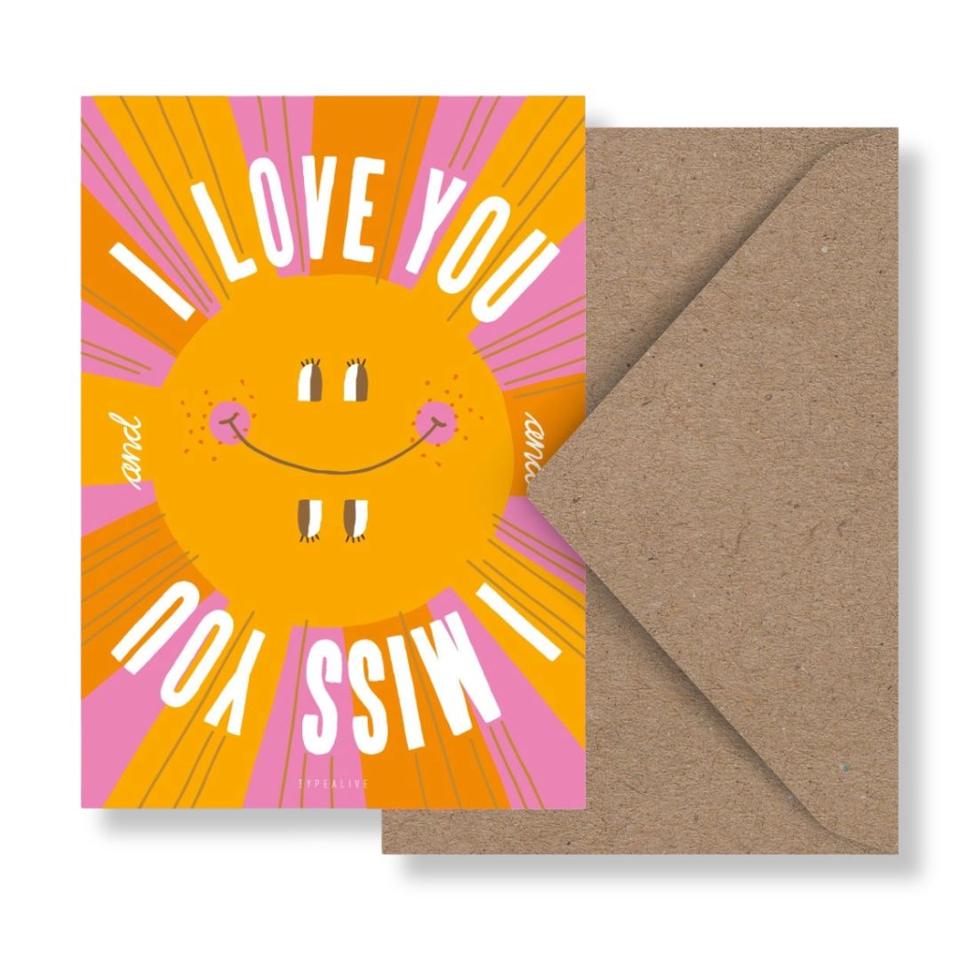 Postkarte 'Love You Miss You'