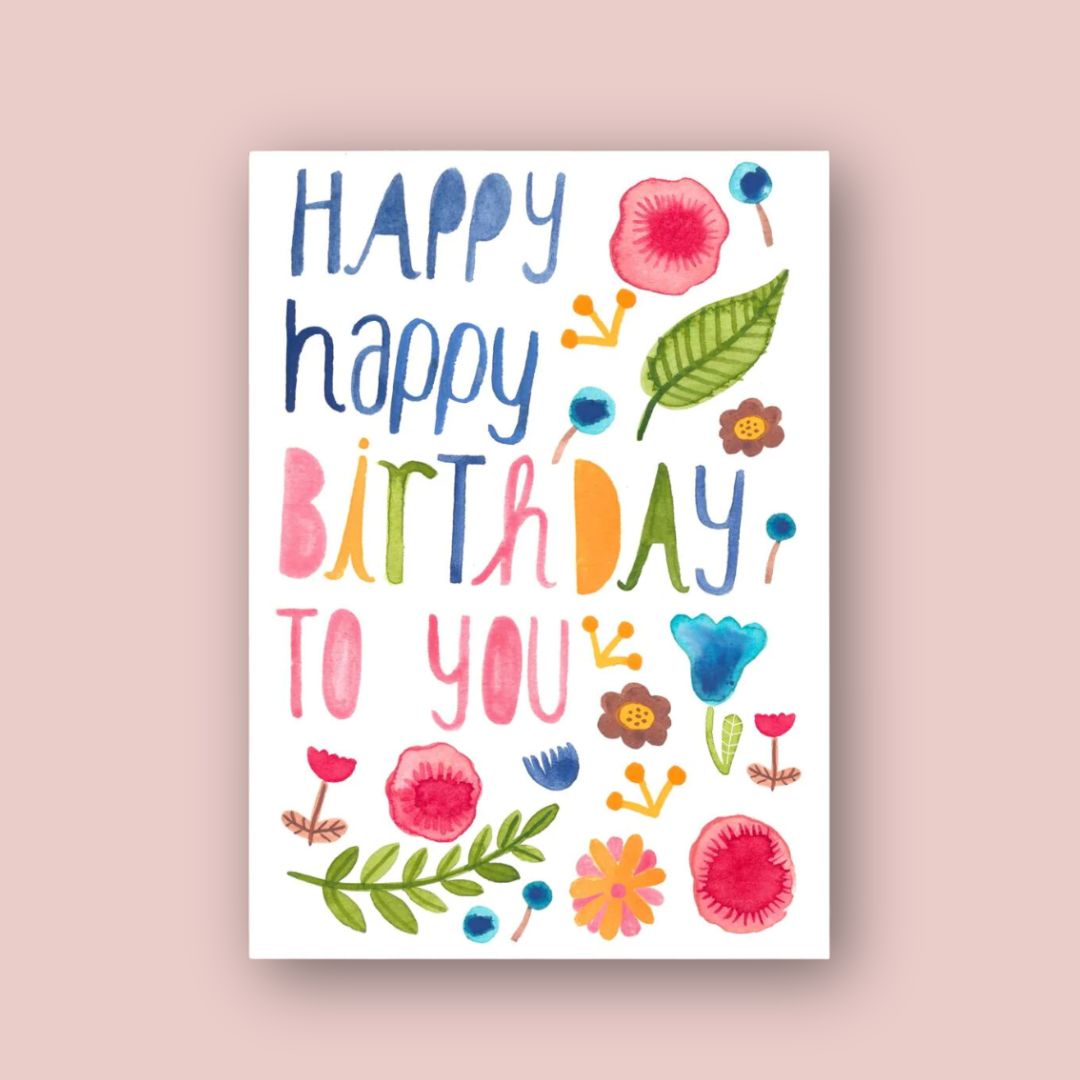 Postkarte "Happy Birthday"