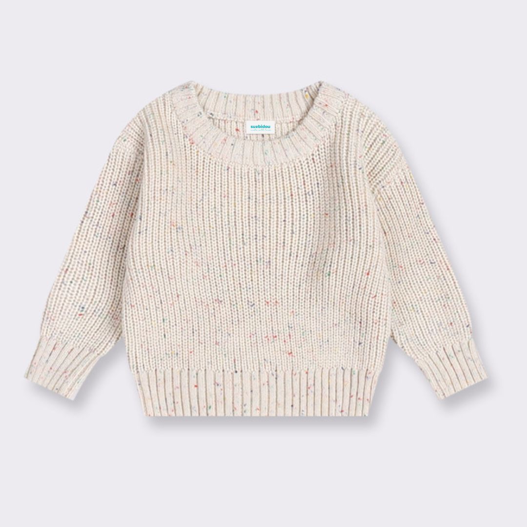 Kinder Grobstrick Pullover 'Colorful Dots'