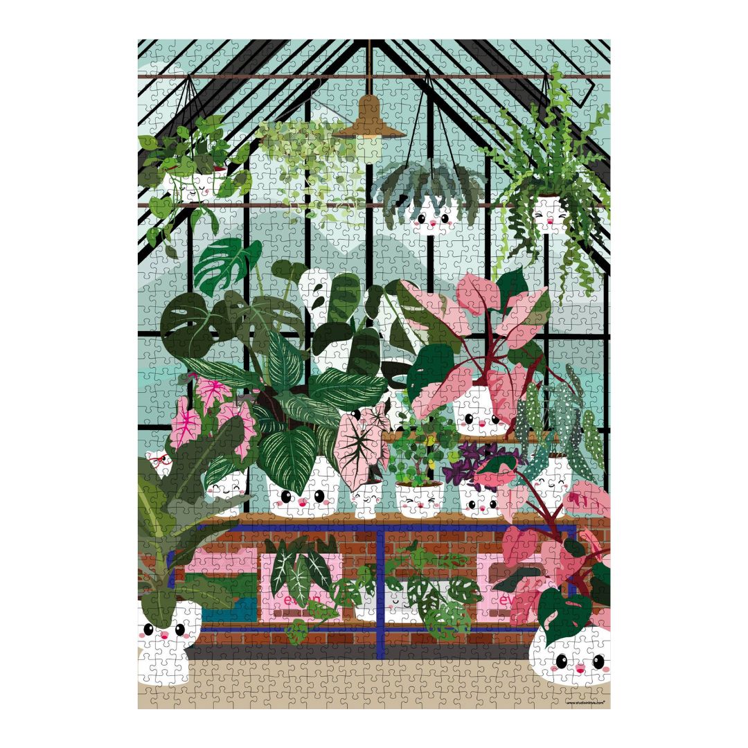 Gewächshaus mit Zimmerpflanzen – 1000-teiliges Puzzle