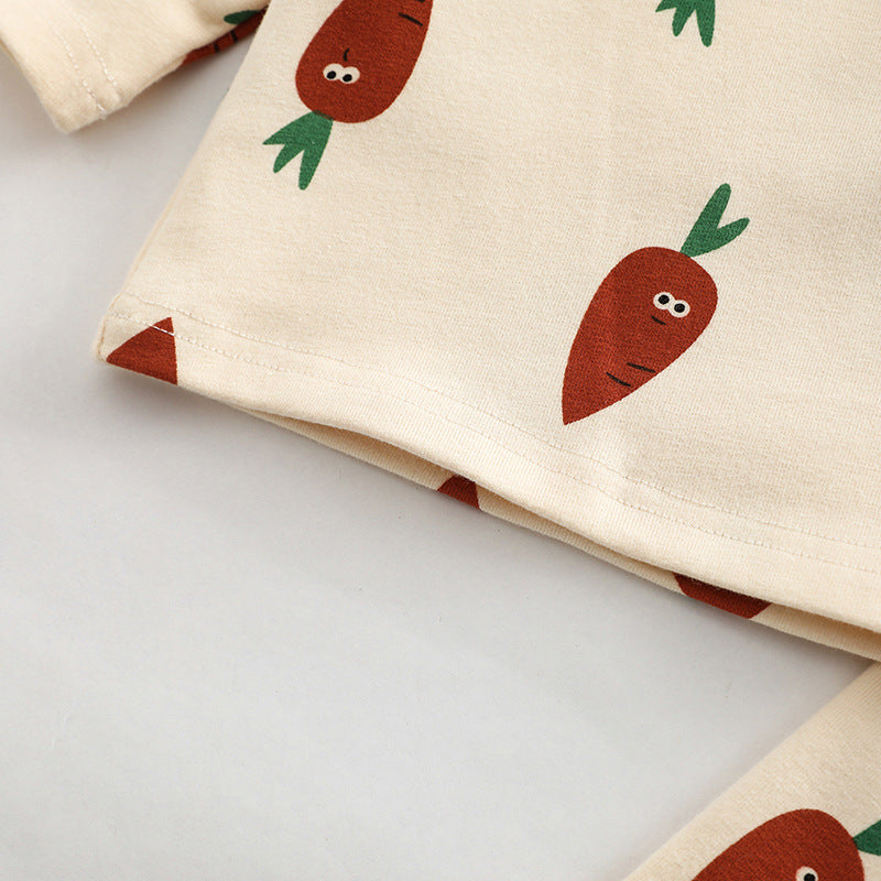 Süßer Anzug mit Allover Print 'Möhren'