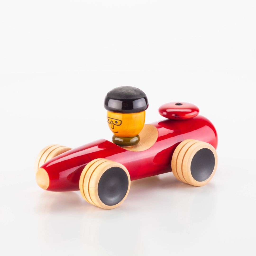 Rennwagen aus Holz rot